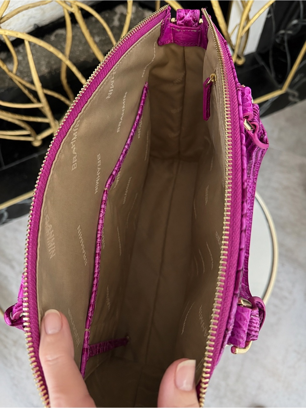 Brahmin Large Duxbury Satchel - Deep Fuchsia NWT - Picture 6 of 7
